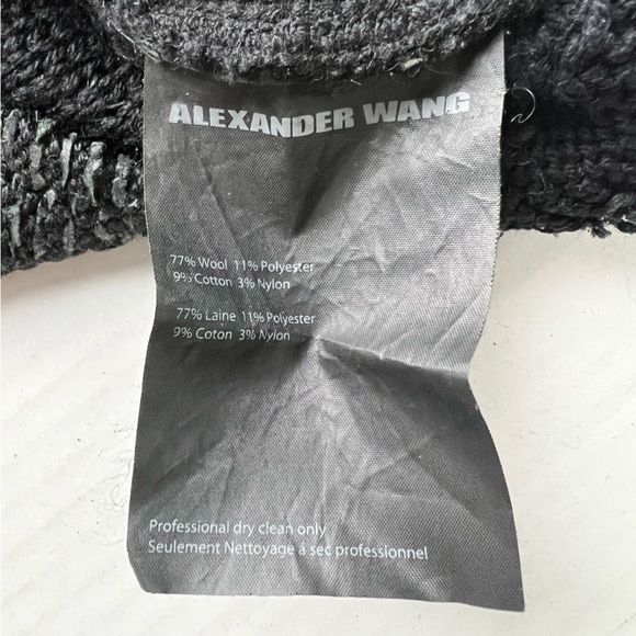 ALEXANDER Wang Cropped Destroyed Sweater Crew Neck Holes Goth Grunge Goblincore - Picture 5 of 12